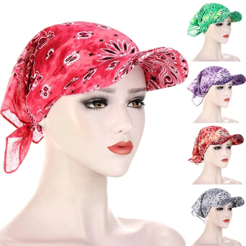 Headpiece Printed Turban Hat New Headscarf Baseball Caps Tie-dye Sunscreen Hat Polyester Hedging Cap Women