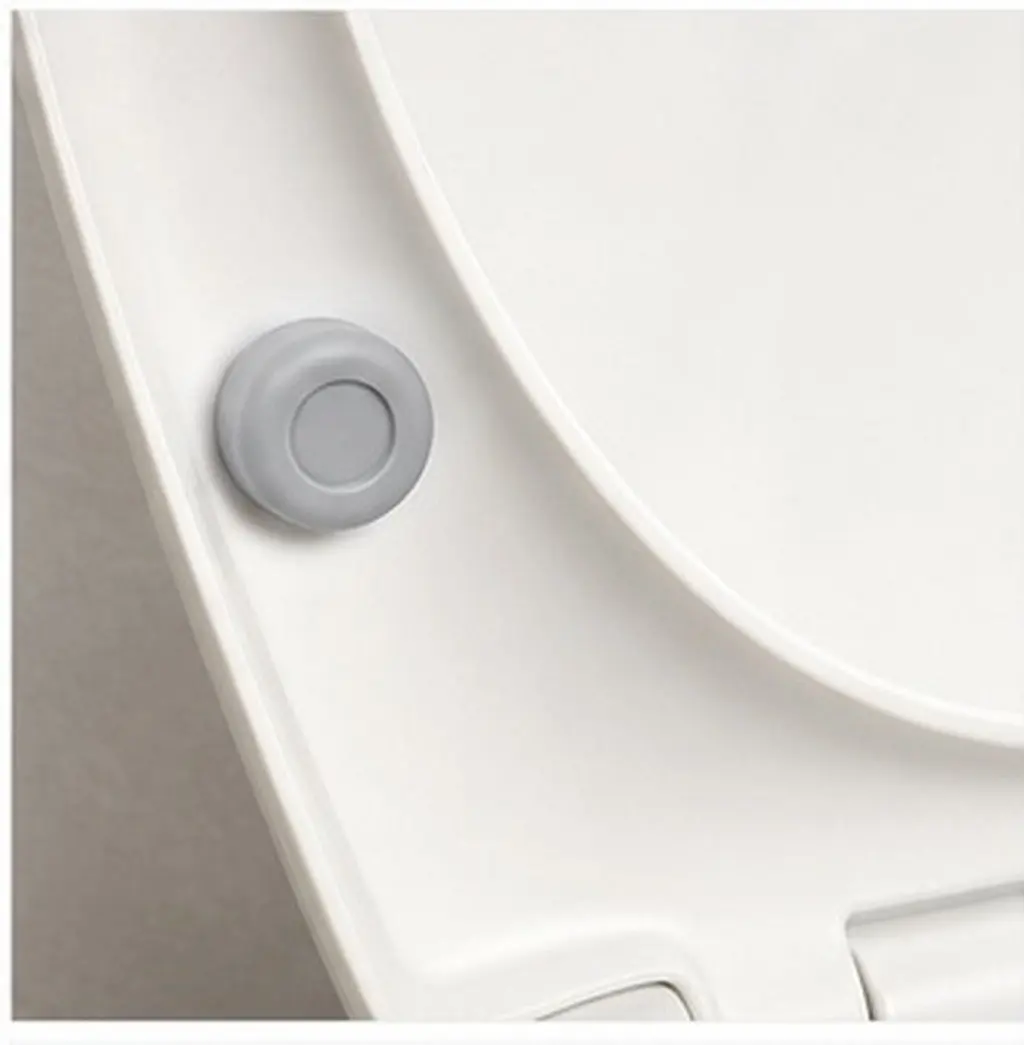 2Pcs Toilet Seat Cover Bumper Premium Plastic Antislip Gasket Cushioning Pad Universal Fit for Most Toilet Seats Grey