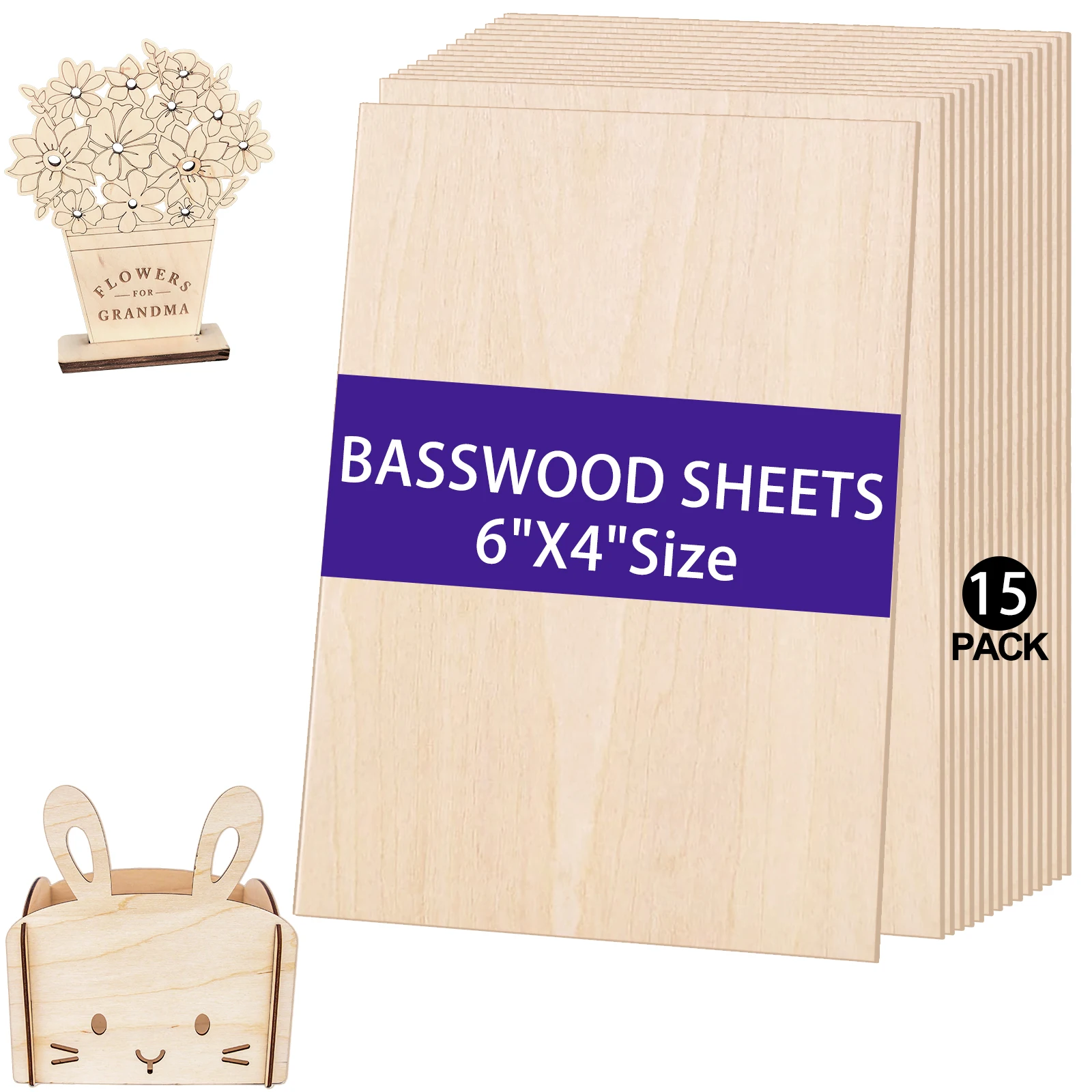 15 Pack Basswood Sheets 6