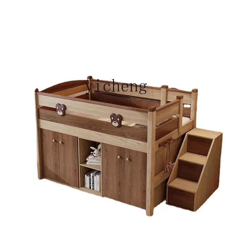 

Zf Half-Height Bed Children's Bed Multi-Functional with Desk Wardrobe Integrated Small Apartment