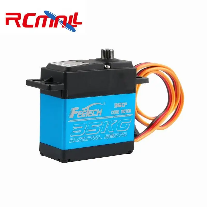FT6335M 35kg High Torque Digital Servo Motor 7.4V Steel Gear 360 Degree Continuous Rotation for 1/8 1/10 RC Car Robot Arm PC