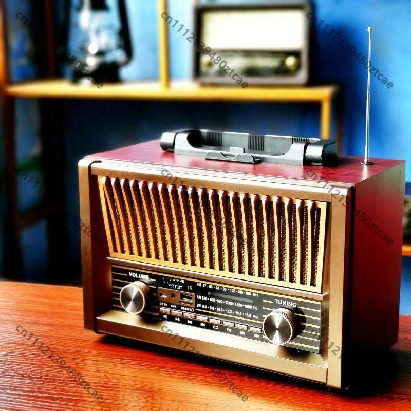 High-end Retro Desktop Full Band Radio For Elderly Bluetooth Card Rechargeable Outdoor Speaker