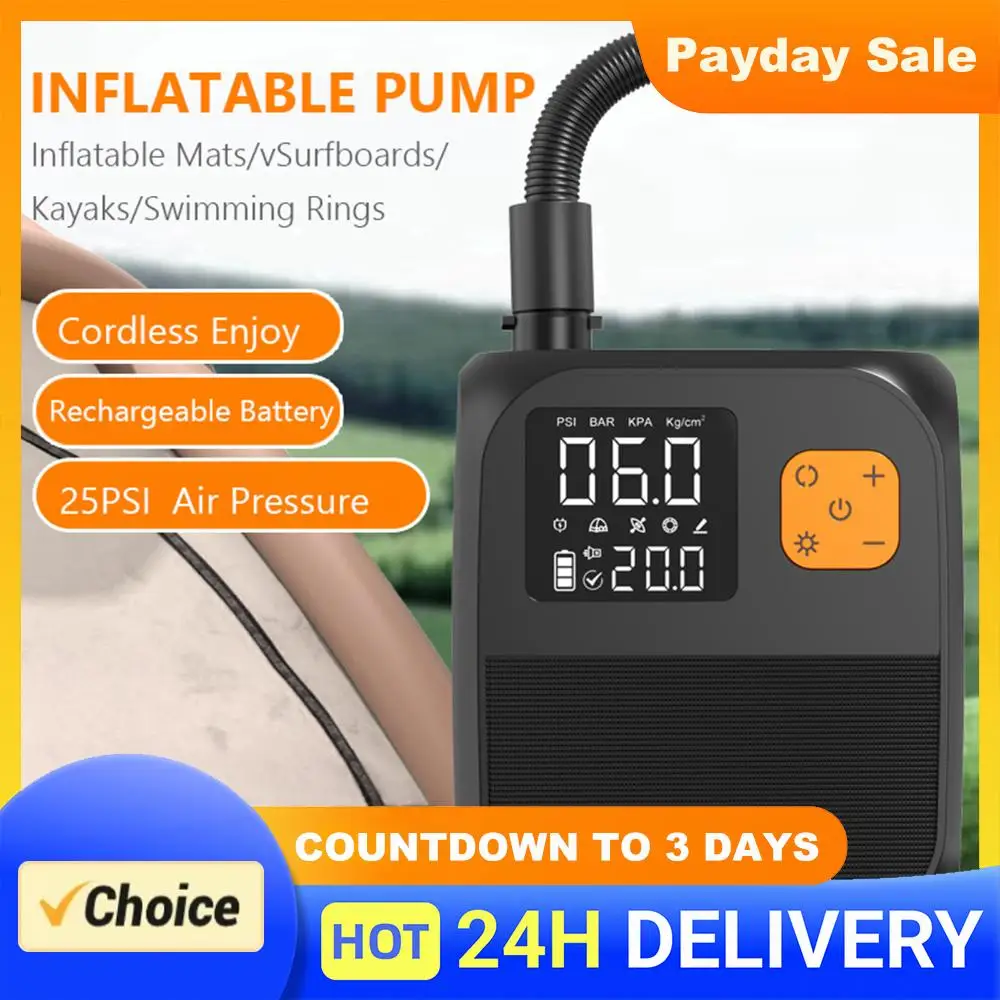 

Electric Paddle Board Pump Rechargeable Portable Electric Pump for Inflatable Stand Up Paddle Board Kayaks Boats