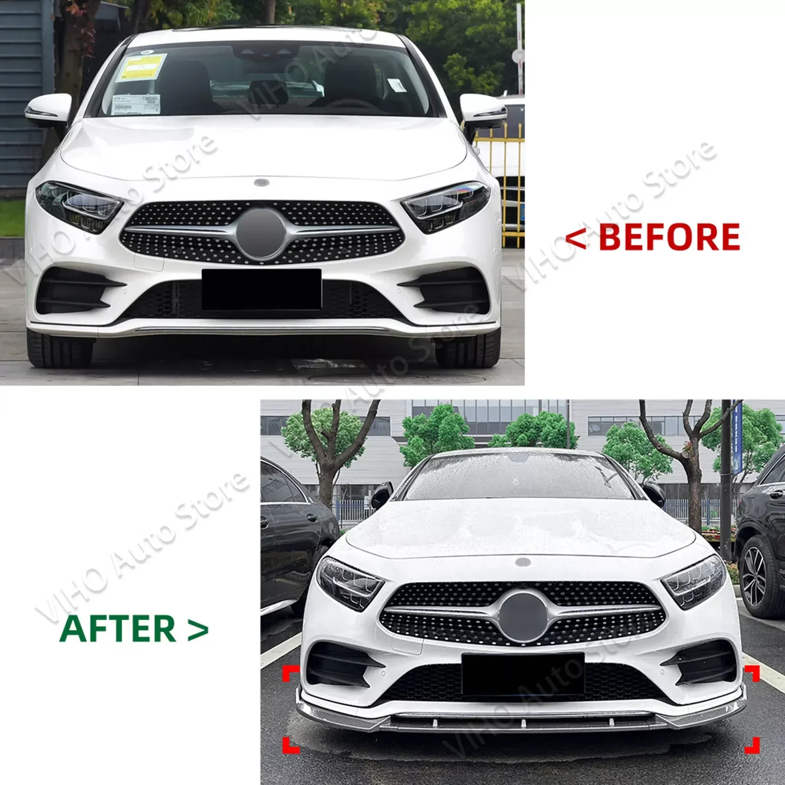 CLS Class C257 Front Bumper Splitter Lip Diffuser Spoiler Guard Trim For Mercedes Benz CLS300 CLS350 CLS450 CLS53 AMG 2018-2021