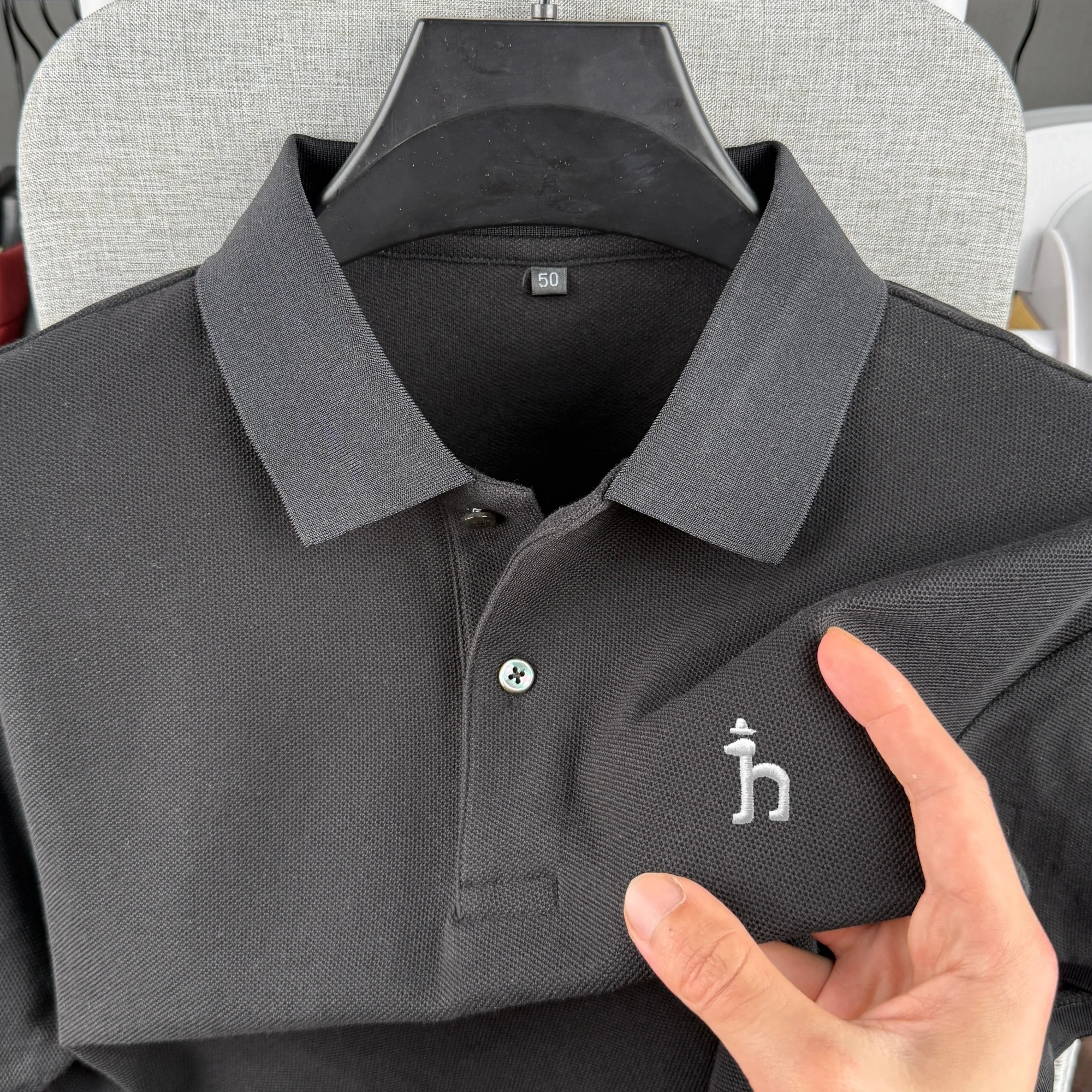 Summer Golf Clothing - Camisa Polo Masculina de Algodão 100%