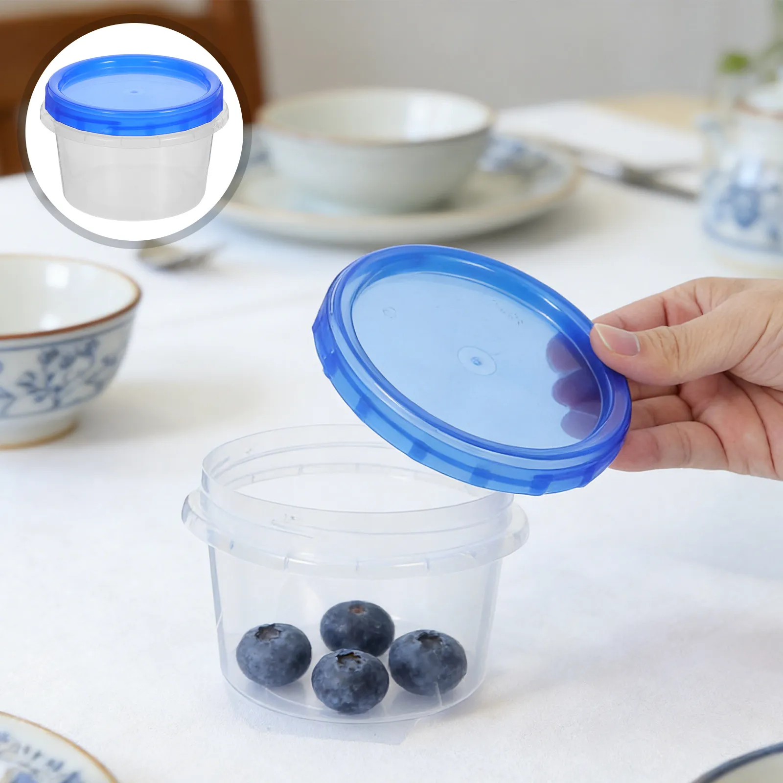 6Pcs Round Airtight Food Storage Containers for Fridge Fresh Keeping Bpa Free Microwave Dishwasher Safe Clear Plastic Produce