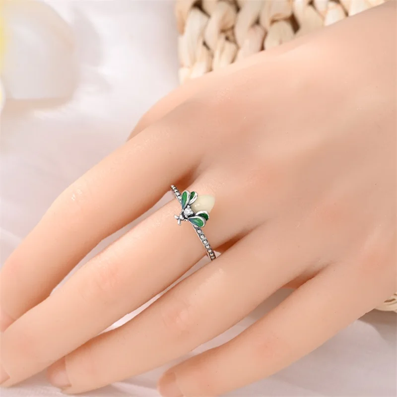 Trendy Glowing Ring For Women Men 100% 925 Sterling Silver Luminous Firefly Star Green Zircon Rings Exquisite Party Jewelry Gift