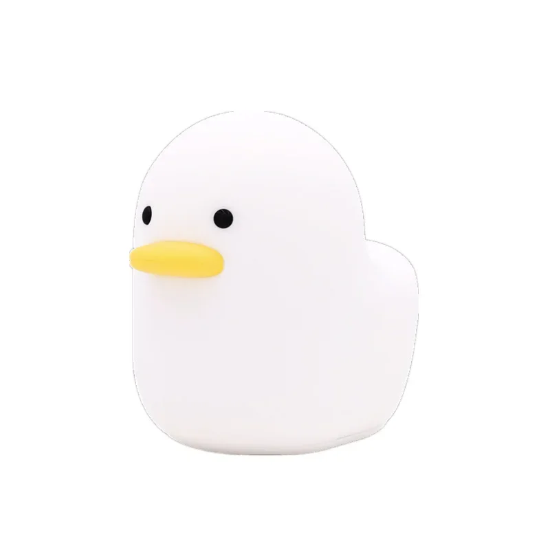 Warm Lovely Cute Cartoon Silicone Dull Duck Night Light with USB Charging Christmas Gifts Kids/Grils Room Bedside Sleeping Lamp