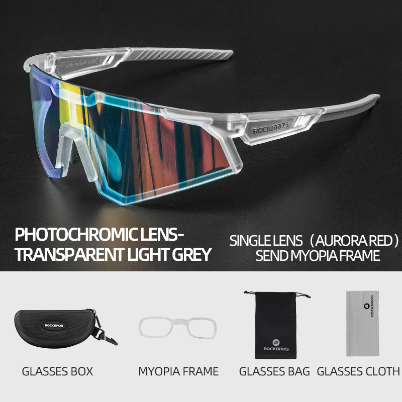 ROCKBROS Fahrradbrille UV400 Schutz Fahrrad Sonnenbrille Photochrome Polarisierte Linse Brillen Brille MTB Rennrad Brille 7