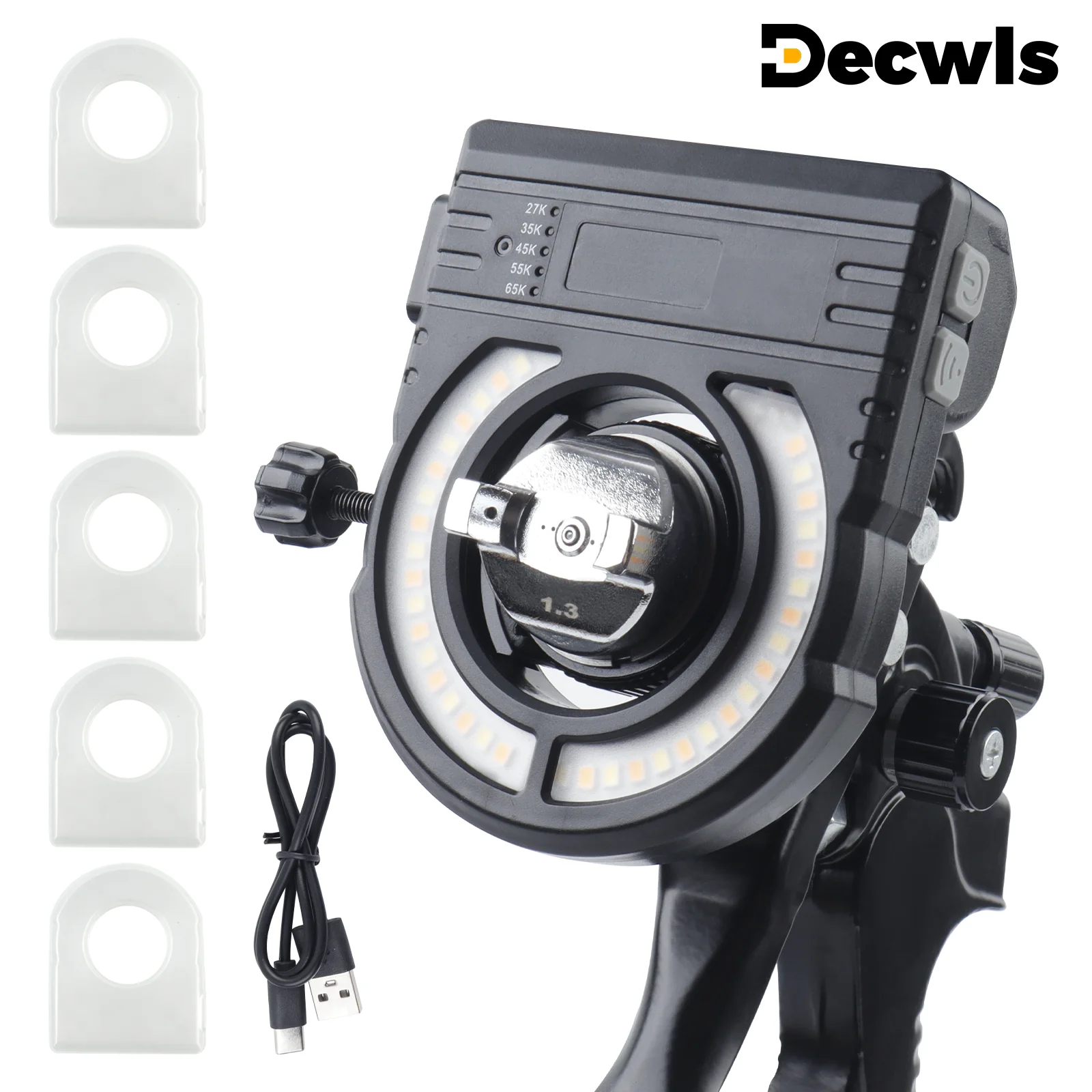 Decwls Spray Gun Light (2700K-6500K) Universal Airbrush Paint Fill Light Brightness Adjustable Auto & Furniture Paint Gun Lights