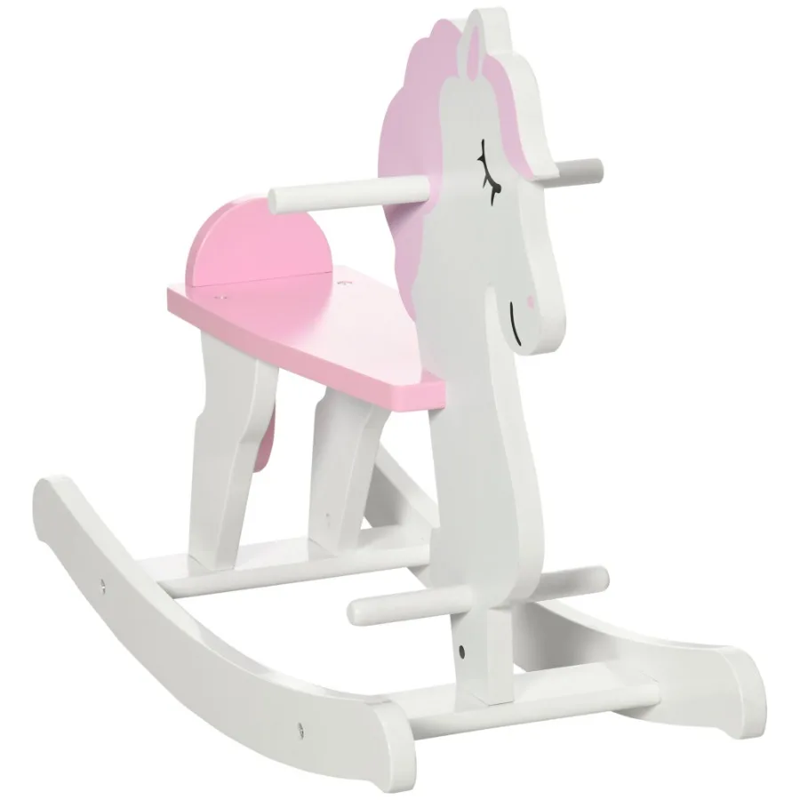 

Little Wooden Rocking Horse Toy for ' Imaginative Play 's Small Baby Rocking Horse Rideon Toy for Toddlers 13 Pink and White