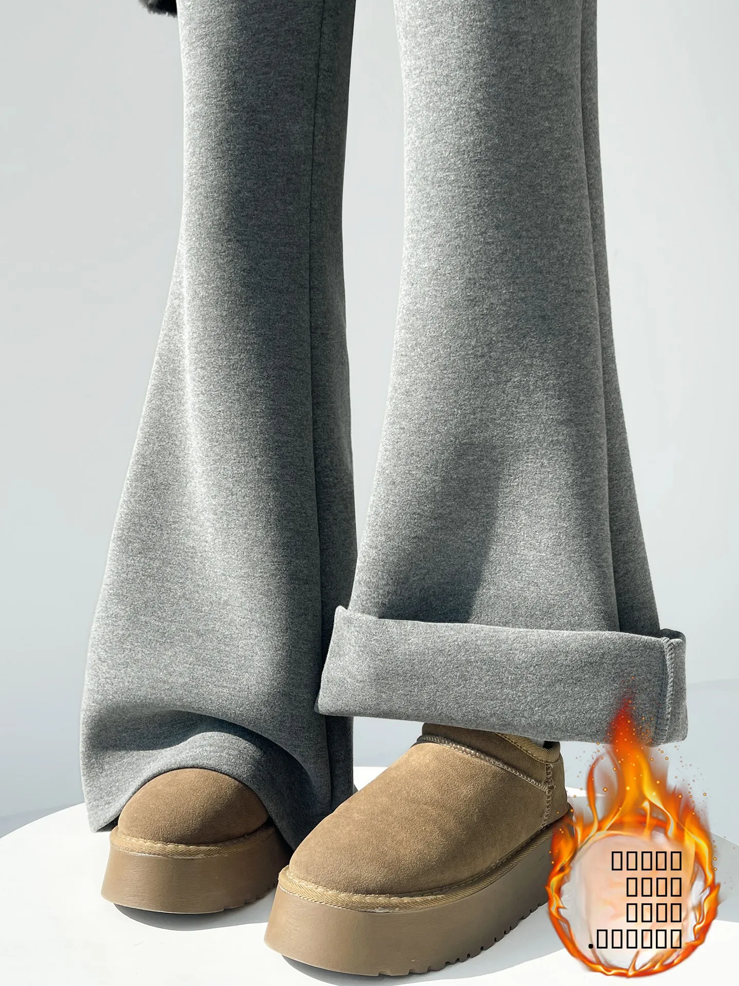 

Женские зимние брюки-клеш с высокой талией, на флисовой подкладке, новые, струящиеся, стройнящие, в пол