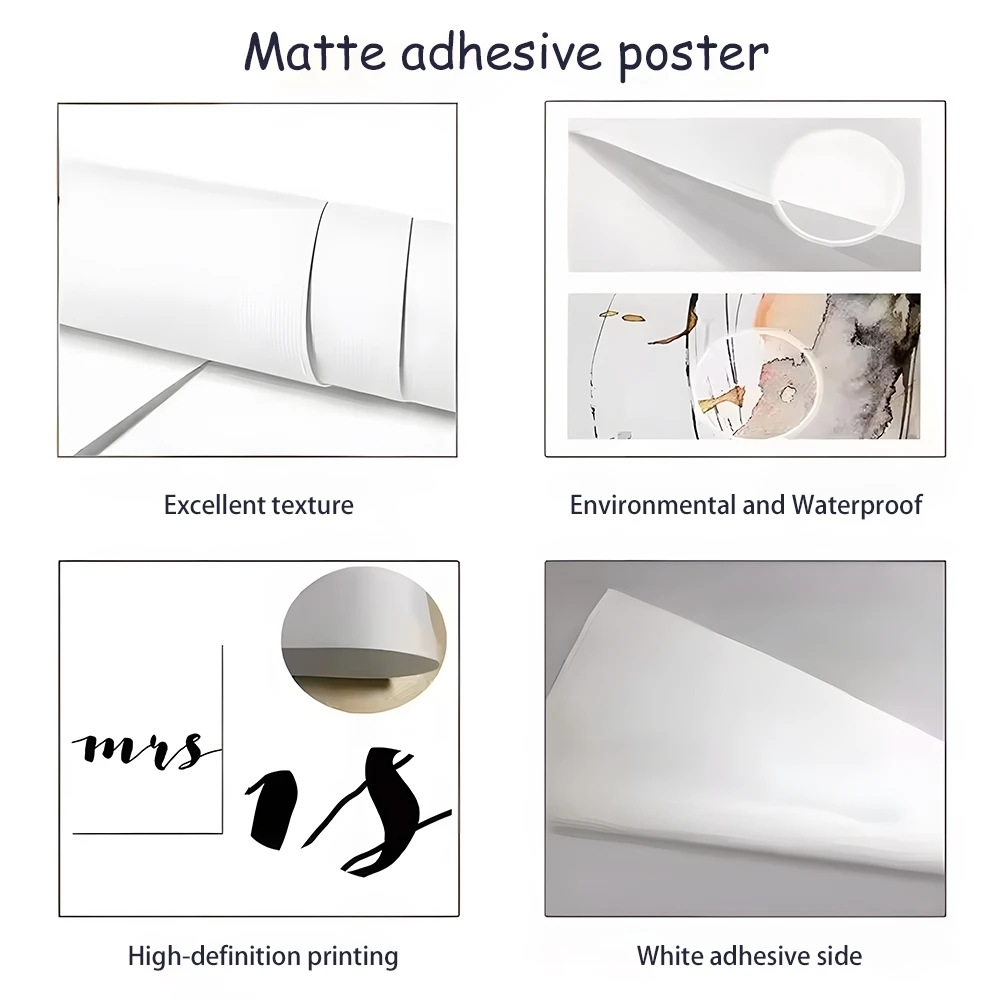 ملصق B-Billie Eilish الأنيق بدون إطار ورق لاصق غير لامع لغرفة المعيشة وغرفة النوم