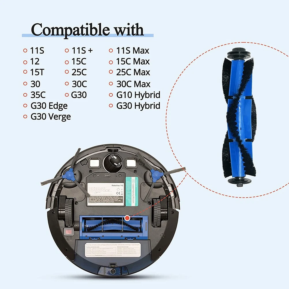 Piezas de Repuesto de cepillo de rodillo Compatible con Eufy RoboVac 11S,RoboVac 30,RoboVac 15C, accesorios para aspiradora robótica