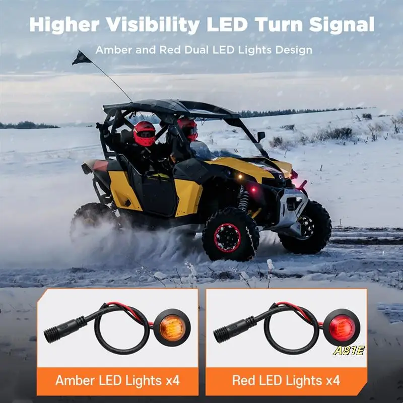 

ATV UTV Turn Signal Kit Universal Street Legal Kit Forpolaris RZR PRO XP / XP 1000 / XP 4 1000 Forcan-Am Outlander 800R Max Gen2