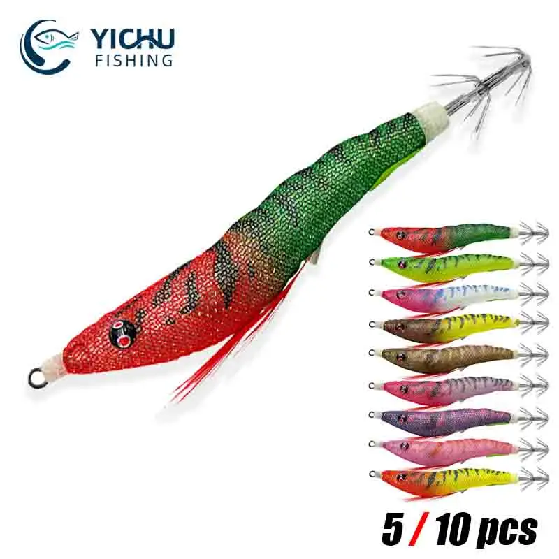 

5/10 шт., деревянная приманка для креветок, светящаяся бионическая приманка для креветок, рыболовные снасти 7,2 г