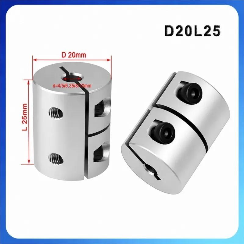 D20L25 Rigid Coupler Lead Screw Coupling 4/5/6/6.35/8/10mm  8x10 6x8 5x8x25mm For Step Servo Motor CNC 3D Printer Part Ender 3