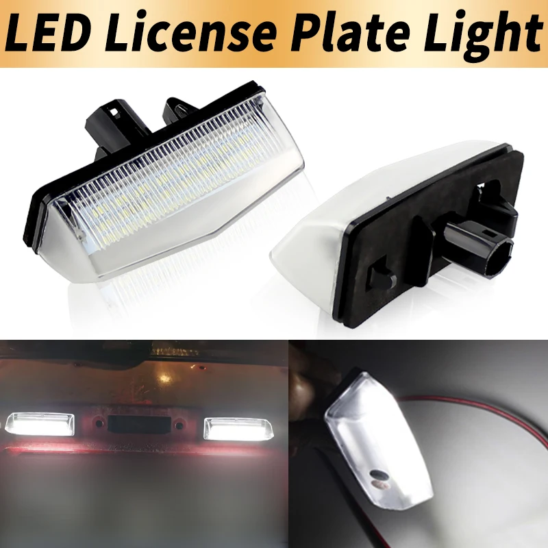2PCS LED License Number Plate Lights Canbus For Toyota Prius XW20 XW30 Prius Plus/V Venza Matrix RAV4 For Lexus CT200h Scion 12V
