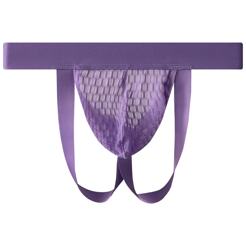 2025 nowe, nowe, męskie koronkowe spodnie T-word spodnie siatkowe perspektywa niski stan prosta bielizna w jednolitym kolorze podwójne kostki NK26