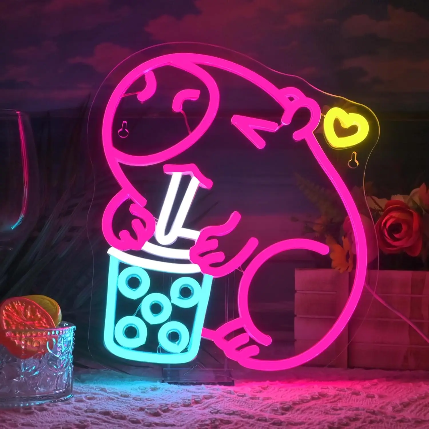

Неоновая вывеска «Капибара»: настенный светильник USB LED для вечеринок, игровых комнат, баров, спален, декоративное освещение, подарок на день рождения, ночник