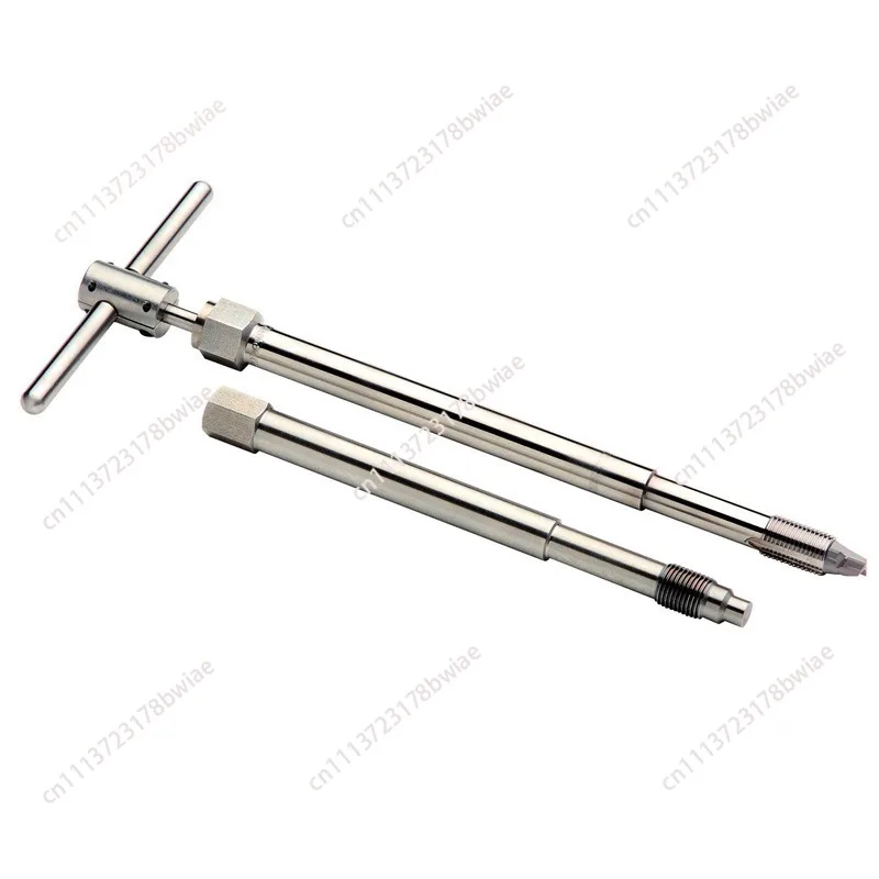 High-temperature melt pressure transducer installation hole cleaning kit - deburring tool for plastic extrusion