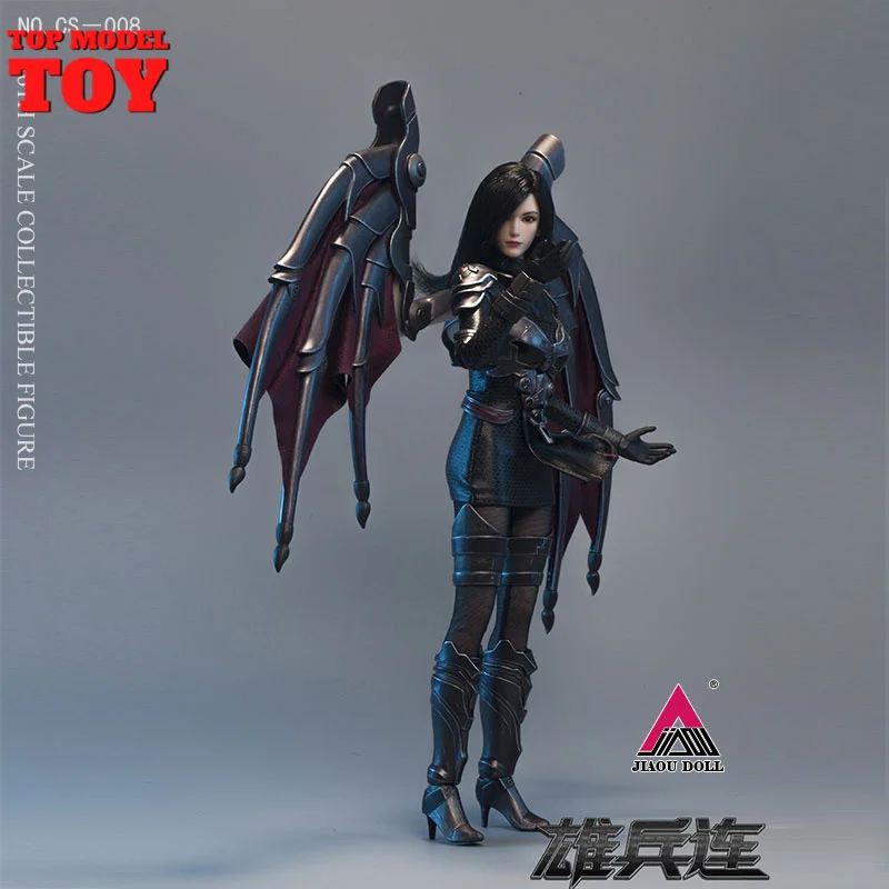 JIAOUDOLL CS-008 1/6 PVC Simulated Hair Transplantation Super Movable 12'' Female Action Figure Body with Wings Model Toy