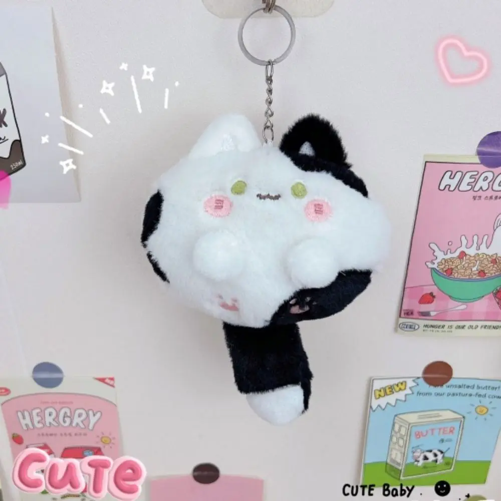 Durable Pendant Long Tailed Cat Keychain Squeak Cartoon Cat Soft Tail Soft Kawaii Soft Stuffed Cat Keyring Bookbag Pendant