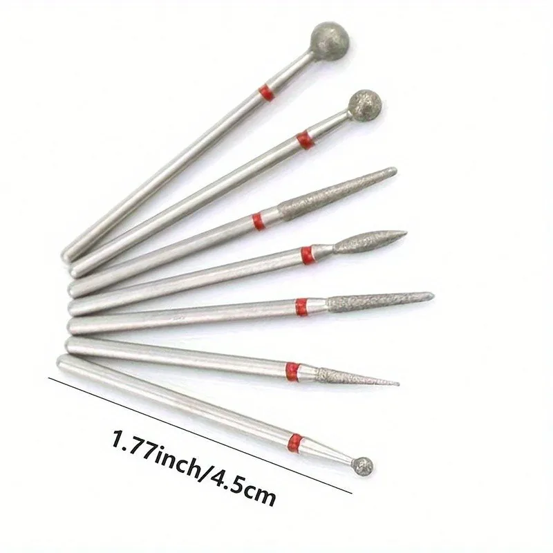 7 STKS/SET Professionele nagelborenset, hypoallergene acrylgelverwijderaar, roterende bramen elektrische manicure pedicure gereedschap