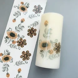 Candle Flower Transfer Paper Aromatherapy Candle DIY Cylindrical Candles Glass Cup Transfer Paper Decorative Flowers