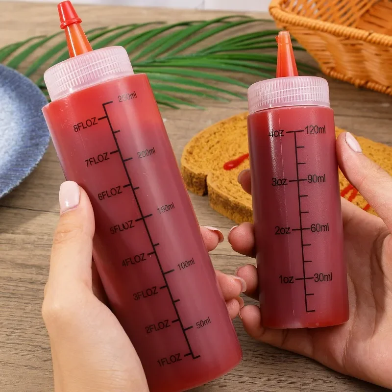 بهارات بلاستيكية زجاجات ضغط قابلة لإعادة الاستخدام مانعة للتسرب قوارب المرق الصلصات الزيوت موزع حاويات تخزين المطبخ المنزلية