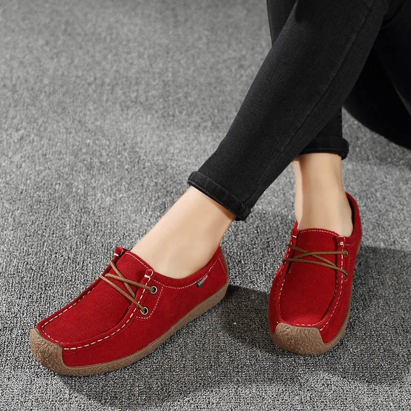 Women Flats Shoes Shallow Loafers New Style Ladies Slip on Sneakers Fashion Solid Color Woman Boat Shoes 42 Sizes Outdoor