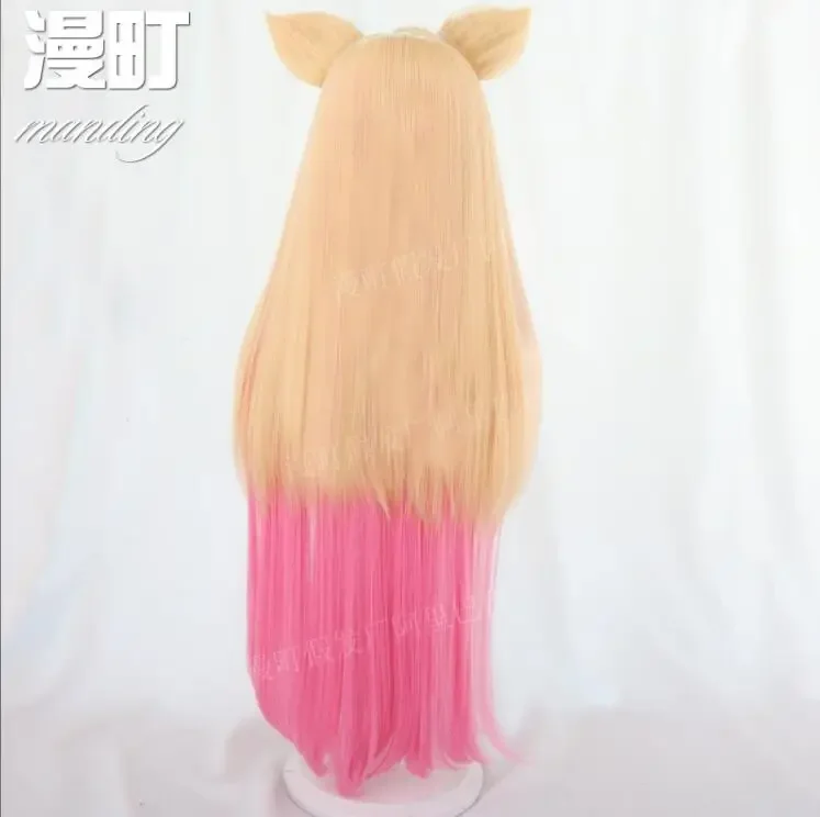 Cosplay Anime Women Long Wig with Ears Costume Blonde Pink Wigs Heat Resistant Movies Hair Party Wigs