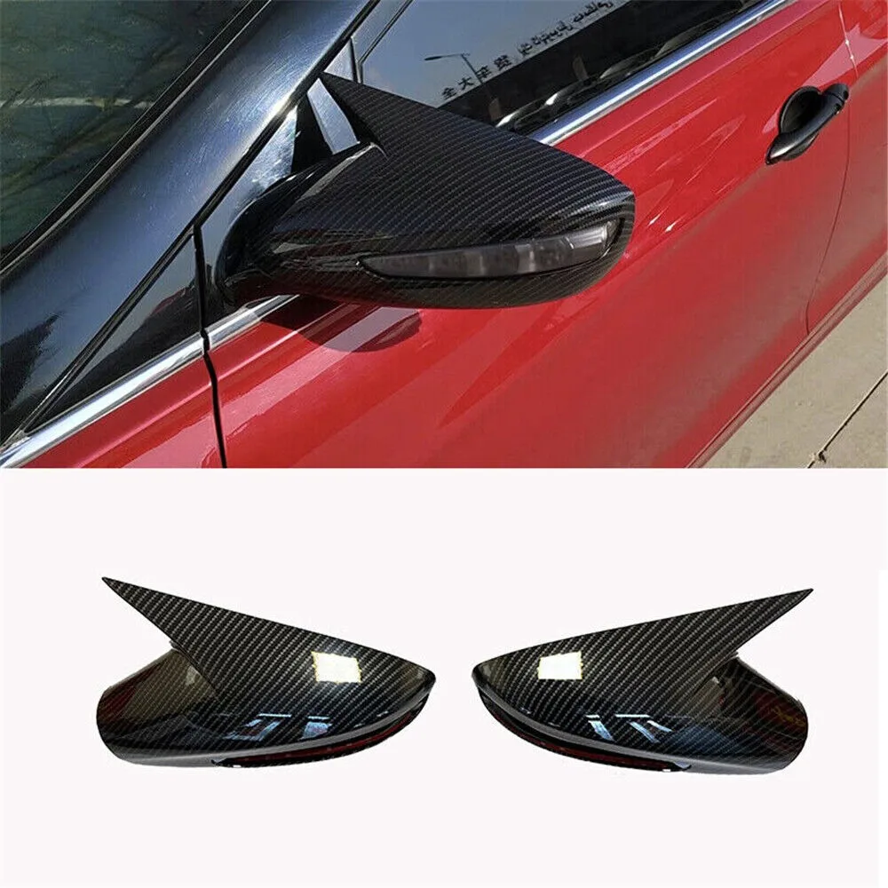 2-Pack car black horn rearview mirror cover trim for Hyundai Sonata 2011-2014-