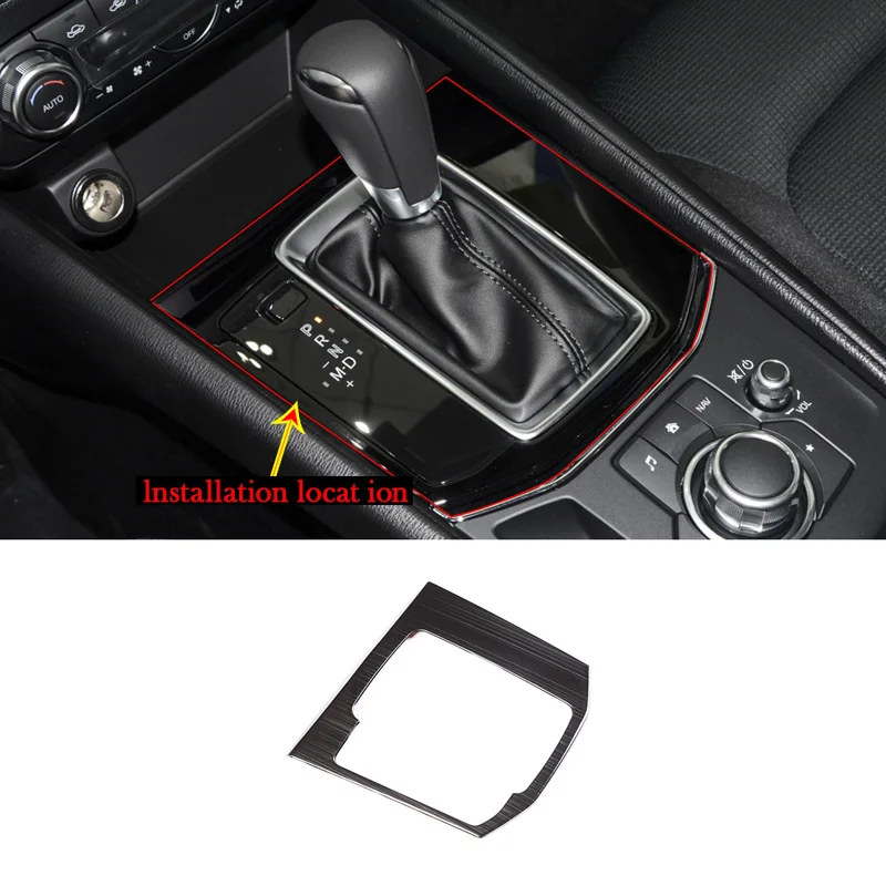 

For Mazda CX-5 CX 5 2017-2022 Gear Shift Panel Decoration Cover Sticker Decal Trim Car Interior Accessories Stainless steel