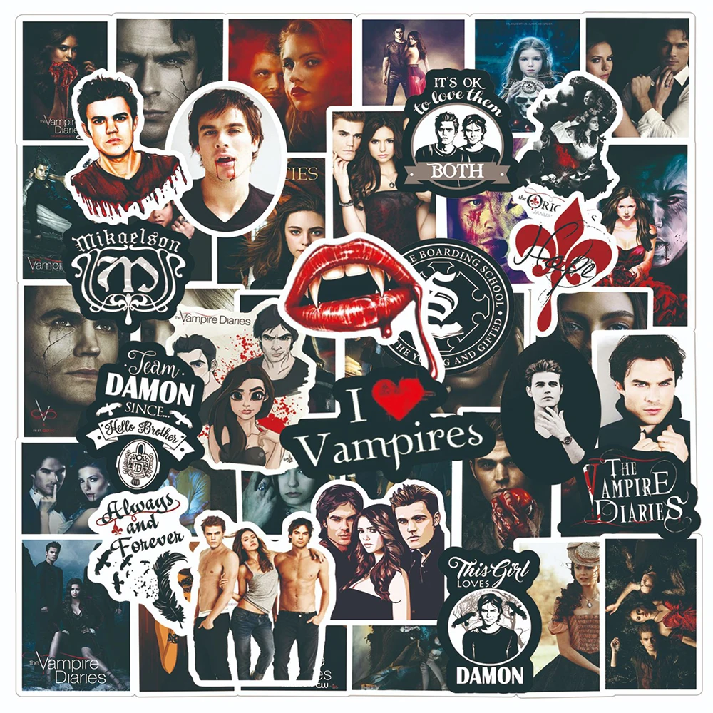 10/30/50pcs Cool TV Series The Vampire Diaries Graffiti Stickers Decals Skateboard Laptop Phone Luggage Car Scrapbook Sticker