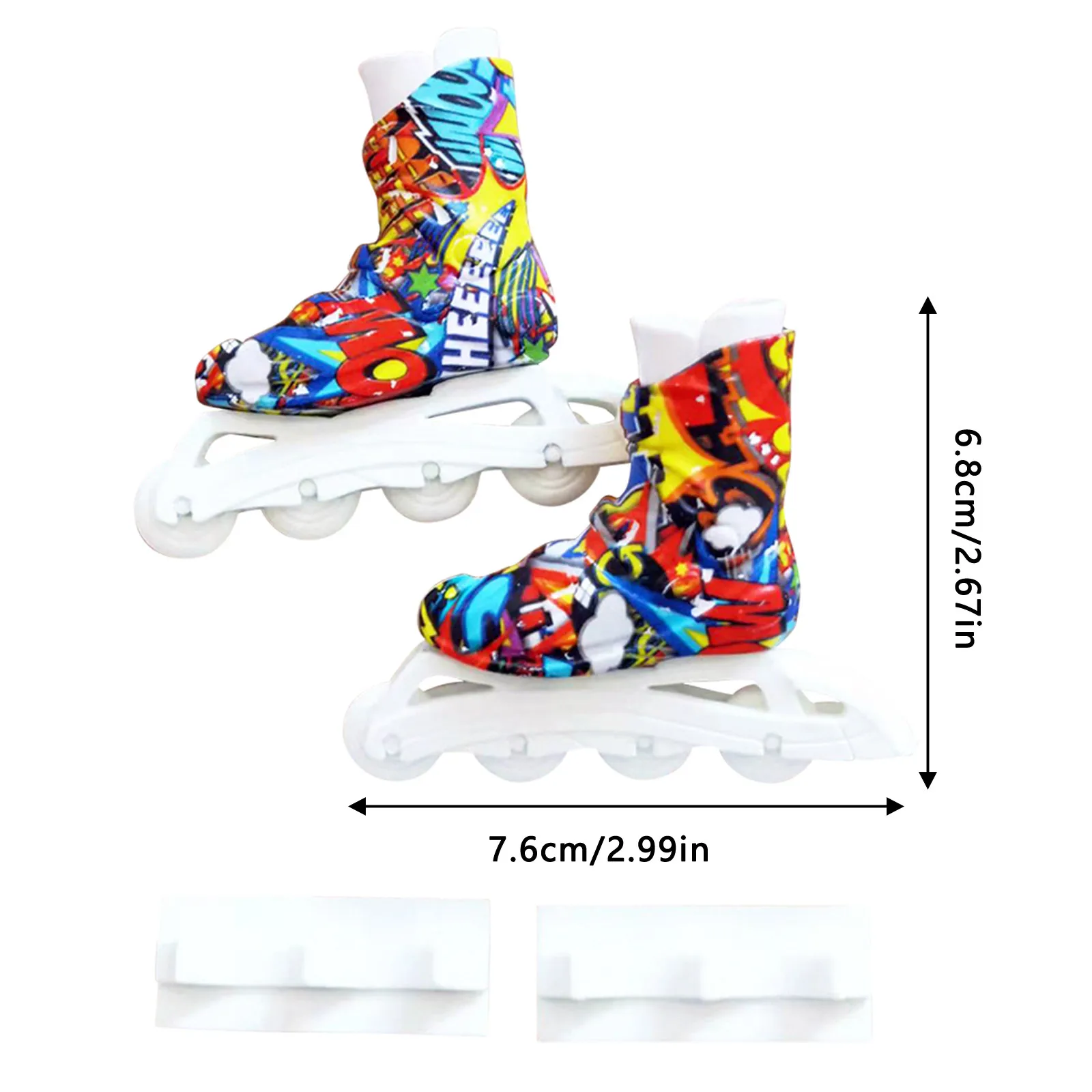 Mini Finger Skates ของเล่น Mini Roller Skates Mini Skates รองเท้าคู่เดสก์ท็อปปลายนิ้วสเก็ตบอร์ดของเล่น Finger Breakdancing