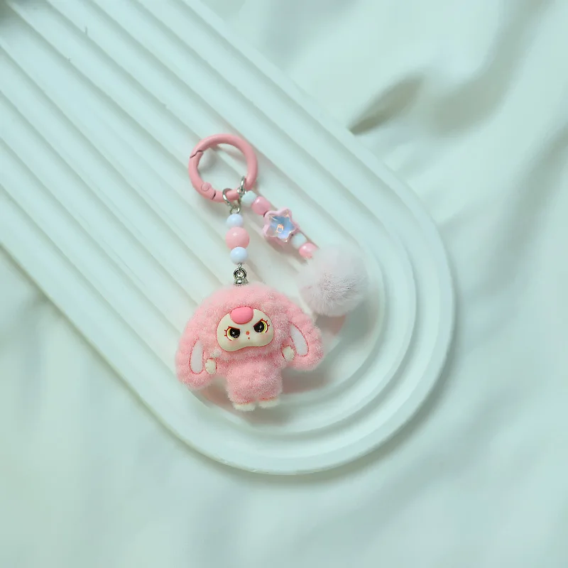 

Best-selling bow-style large-eared three-year-old child cartoon keychain, three-dimensional doll backpack pendant