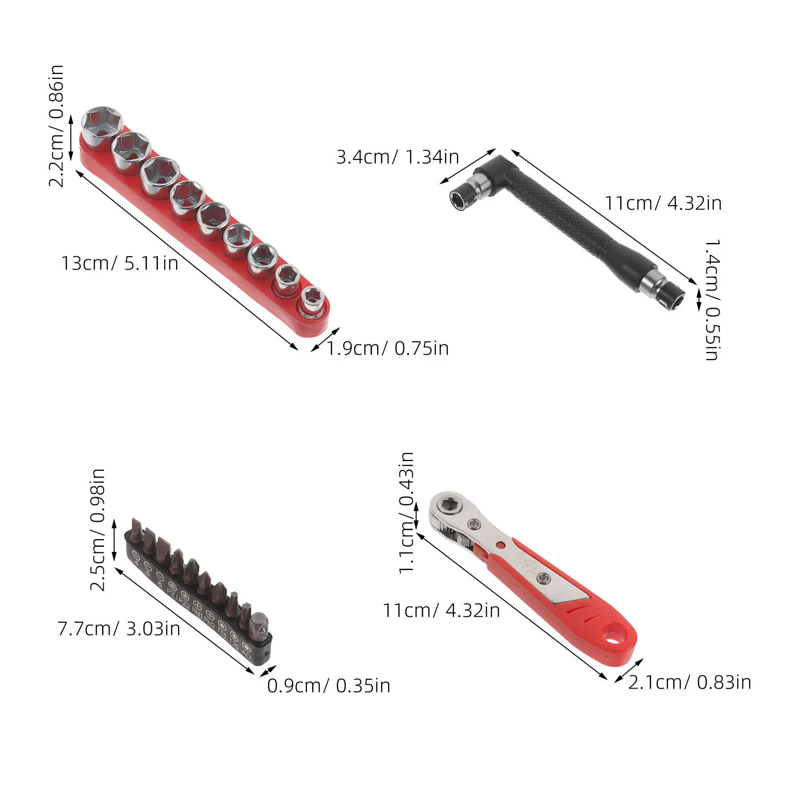 1Set Ratchet Wrench Set Mini Right Angle Screwdriver Wrench for Tight Spaces Multi-Bit Ratcheting Screwdriver Repair Tool