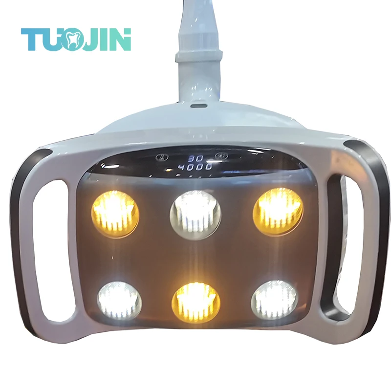 Square Dual Color Dental Oral Lamp with Six Beads for Shadowless LED Lighting - New Model for Dental Clinics And Hospitals