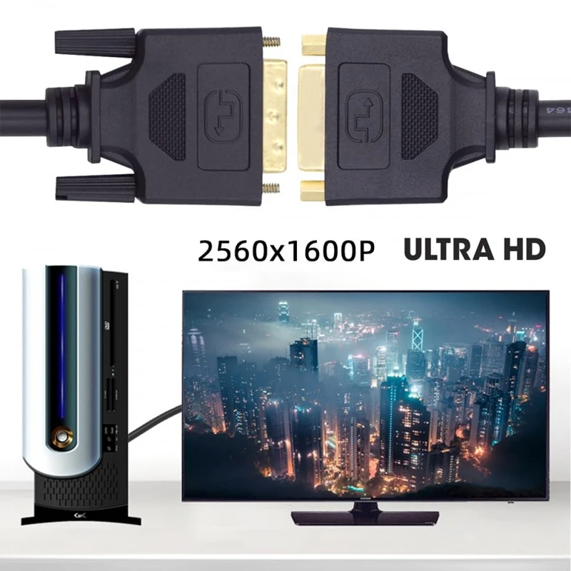 DVI 24+1 Revolution to DVI 24+1 Female High-Definition Video Extension Cable, Suitable for Monitor, Projector, Display, Televisi