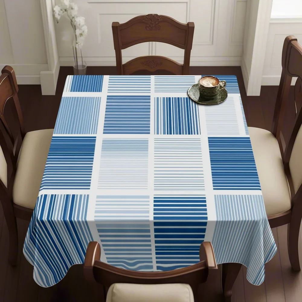 JIT 1pc features a blue and white striped pattern (blue and white stripes, patchwork squares, minimalist style) in 2D form.xzj