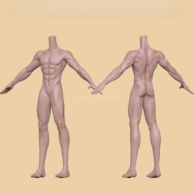 18cm Super Strong Muscle Animation Body Ultra Light Clay Man Body Silicone Mold DIY Polymer Clay Cartoon Character Making Mold