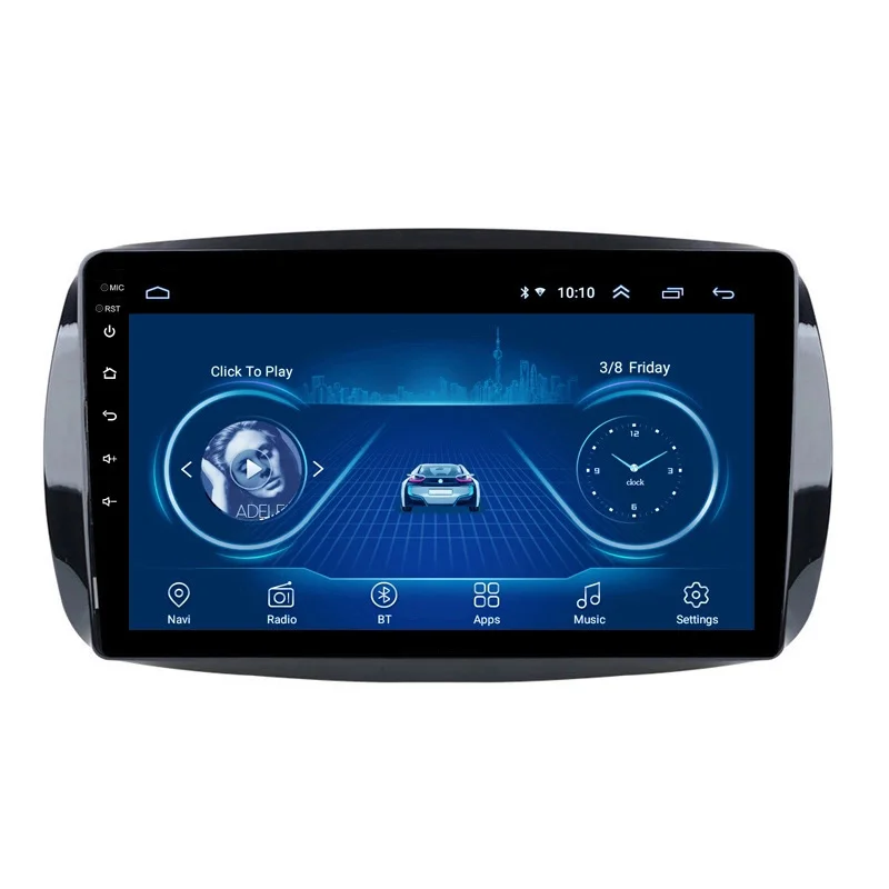 Wanqi-reproductor multimedia de dvd para coche, radio de 9 pulgadas con Android 11, vídeo, audio estéreo, sistema gps para Mercedes Benz Smart Fortwo 2016-2018