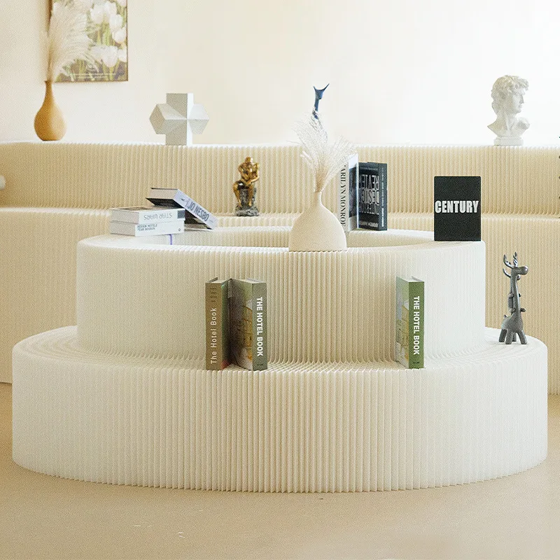 Double-layer mid-island long strip booth stepped display stand rack multi-layer mid-island product floor display rack