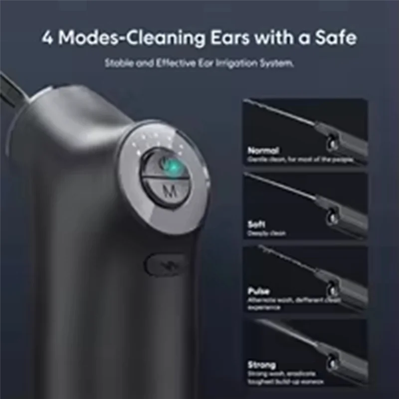 CQMF-Visua Electric Ear Irrigator 4 Pressure Modes Ear Wax Removal Ear Cleaning Kit With Camera App For IOS/Android