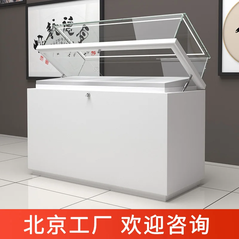 Transparent glass dust-proof museum cultural relics antiques calligraphy and painting hydraulic souvenir display counter