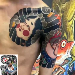 Japanese Temporary Tattoos for Women Man Arm Traditional Fake Tattoo Art Lasting Tattoo Stickers Waterproof Tatuajes Temporales