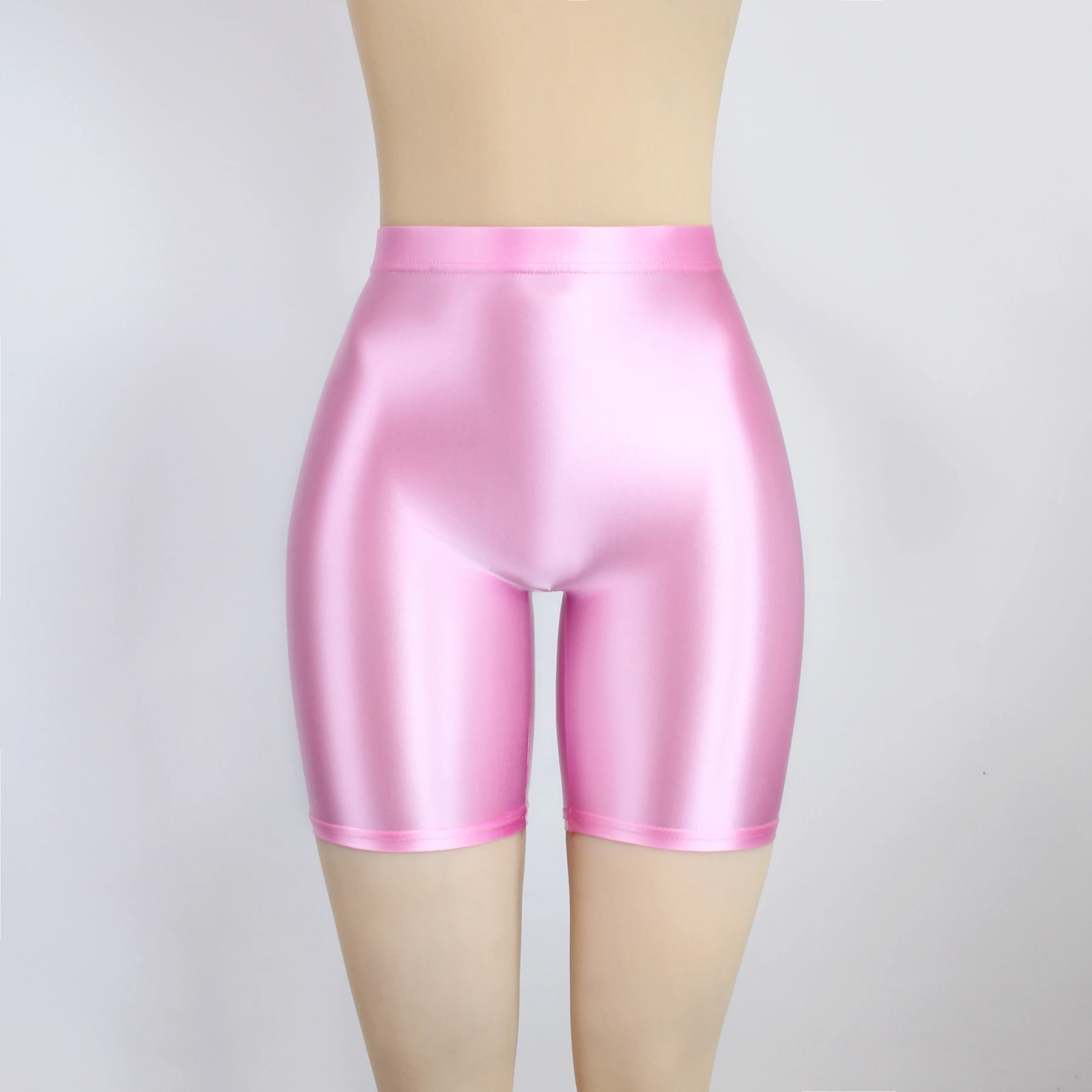 XCKNY Seamless front short tights oil glossy sports pants glossy stretch pants slim pants sexy silk slim waist yoga swim shorts