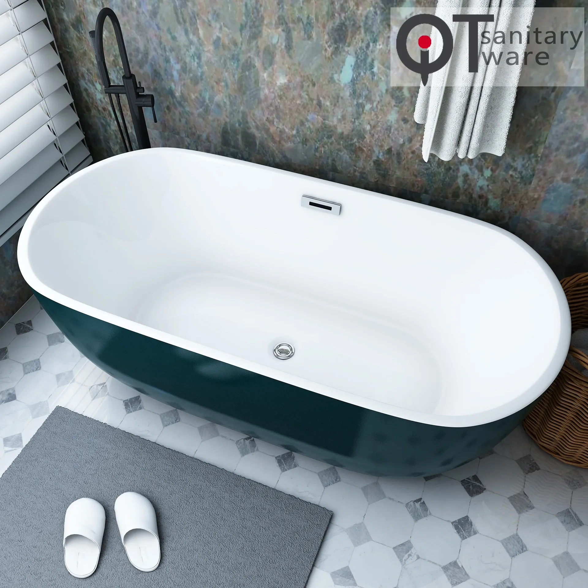 #Acrylic Bathtub, Elliptical Design for Home and Hotel, Small Medium Large Sizes, Durable and Stylish Bathroom Fixture
