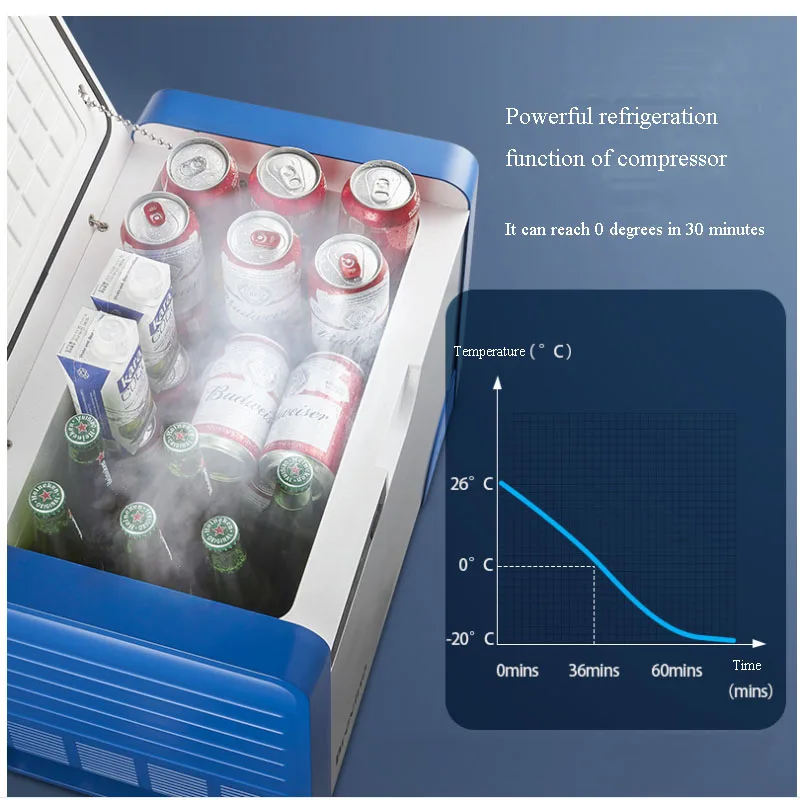 Mini 20L 12V Auto Koelkast Makeup Koelkast Cooler Warmer Vriezer Laag Geluidsniveau Voor Camping Reizen